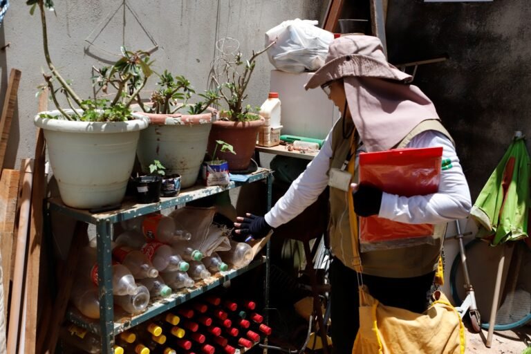 Agentes de Vigilância Ambiental visitam residências no Sol Nascente para o combate à dengue