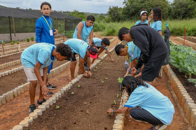 Estudantes de São Sebastião visitam horta comunitária do Alto Mangueiral
