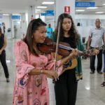 Violonista faz serenata em agradecimento ao atendimento dos profissionais do Na Hora