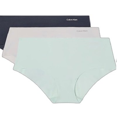 Três pares de roupas íntimas hipster: Marinha, cinza, pervinca