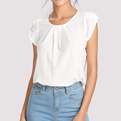 Blusa de mangas de capitalização para o trabalho da Milumia