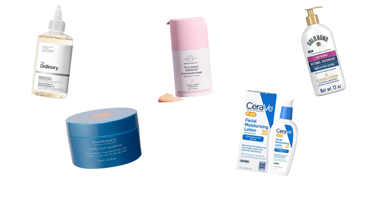 Colagem de produtos para a pele de clima frio
