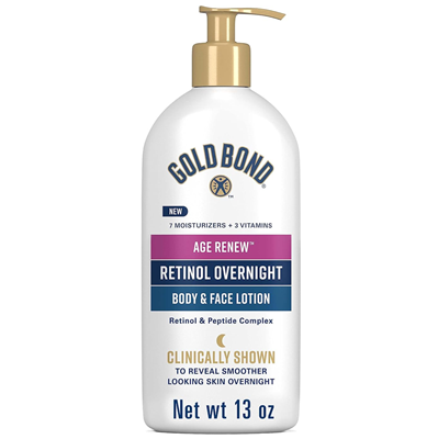Gold Bond Age Renove retinol durante a noite corpo e loção de rosto
