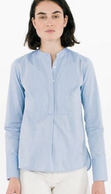 Camisa de babador azul