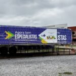 Em sete dias de atendimento, carreta de saúde da mulher do Agora Tem Especialistas em Várzea Grande já atendeu mais de 400 mulheres