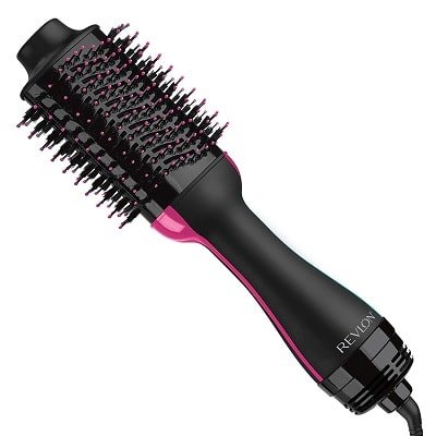 Um close de um secador de cabelo Revlon One Step e escova de ar quente Volumizer