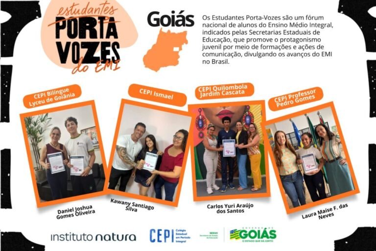 Estudantes goianos são selecionados para projeto nacional de protagonismo juvenil – SEDUC