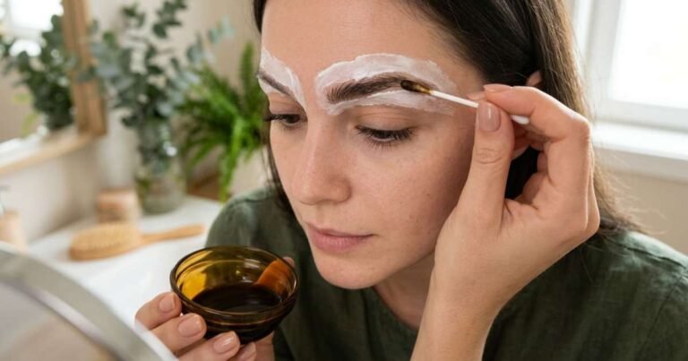 Molhe as sobrancelhas com água e aplique com um algodão. Elas ficarão naturalmente mais escuras em até dois tons, sem o uso de henna. Uma maneira de escurecer as sobrancelhas