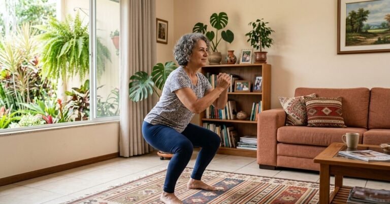 Os 3 melhores exercícios para quem quer ganhar massa muscular sem sair de casa aos 40+