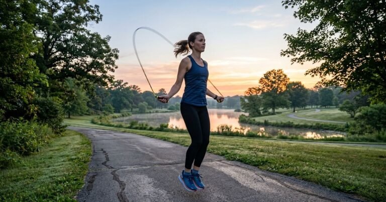 Pular corda 15 minutos por dia, 5 dias por semana, em ritmo moderado, queima 46.000 calorias por ano