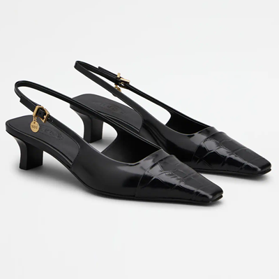 salto slingback preto