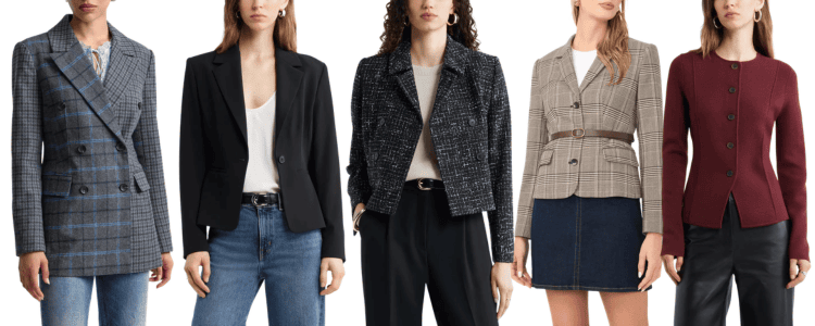 colagem de blazers na promoção de aniversário da Nordstrom