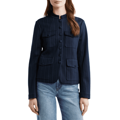 blazer encolhido listrado