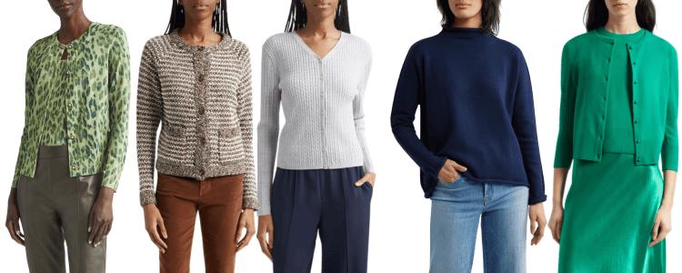 colagem de suéteres na promoção de aniversário da Nordstrom