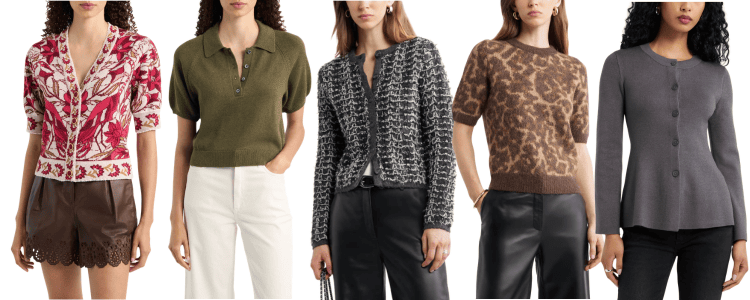 colagem de suéteres na promoção de aniversário da Nordstrom