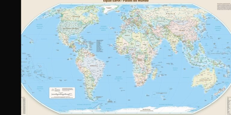 IBGE disponibiliza série de mapas-múndi com Brasil no centro