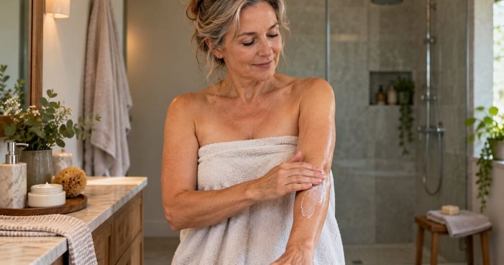 A rotina de banho ideal para mulheres acima de 50 anos manterem a pele macia e hidratada